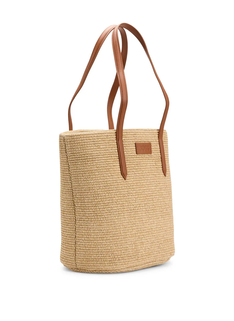 BOSS Raffia tote bag with detachable pouch