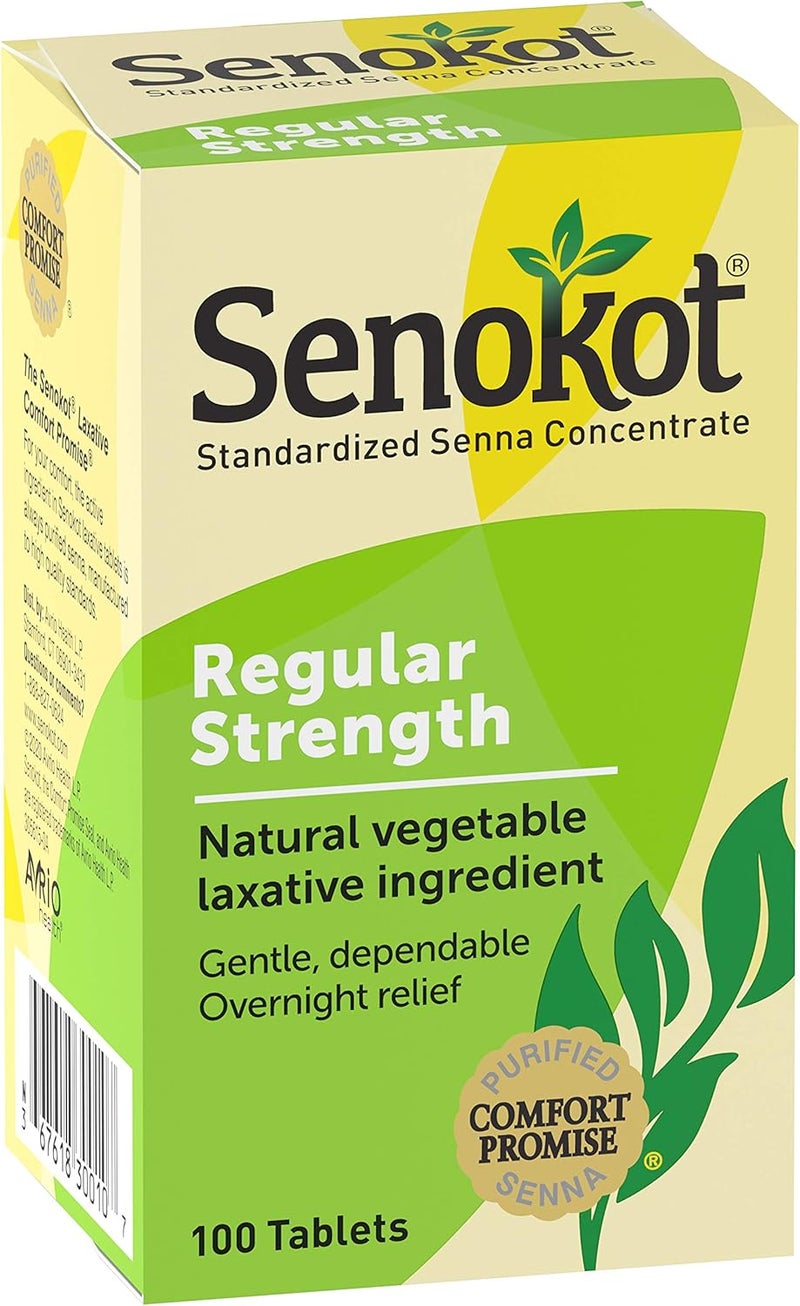 Colace Regular Strength Stool Softener 100 mg Capsules 100 Count Docusate Sodium StimulantFree for Gentle  Senokot Natural Vegetable Laxative Tablets with Senna Concentrate  100 ea - Image 4