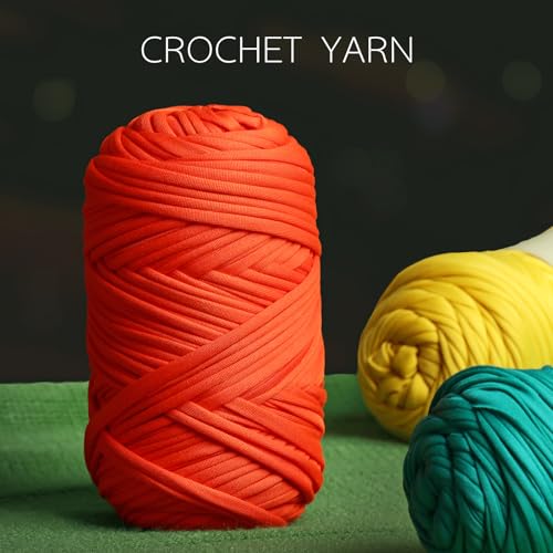 Mooaske 2 Pack T-Shirt Crochet Yarn for DIY Knitting Crochet Cloth Blanket Bag Dolls - 400g Chunky Thick Yarn for Crocheting with Polyester-Spandex Blend Elastic Fabric (Black) - Image 2