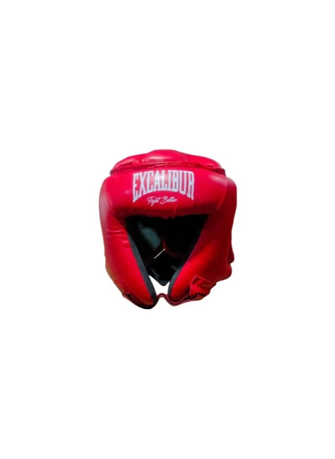 Excalibur - Competition head guard Red PU/Amara with Injection Mold  Size: 2XL - Image 1
