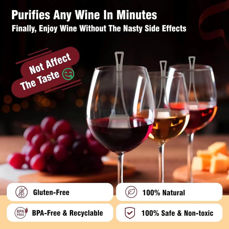 Cmefire Wine Wands Filter - Removes Sulfites & Histamines: May Reduce and Alleviate Wine Allergies & Sensitivities, Purifier to Restore Taste, 8Pack Wine Wand Filters for Wine Lover Accessories & Gifts - Image 4