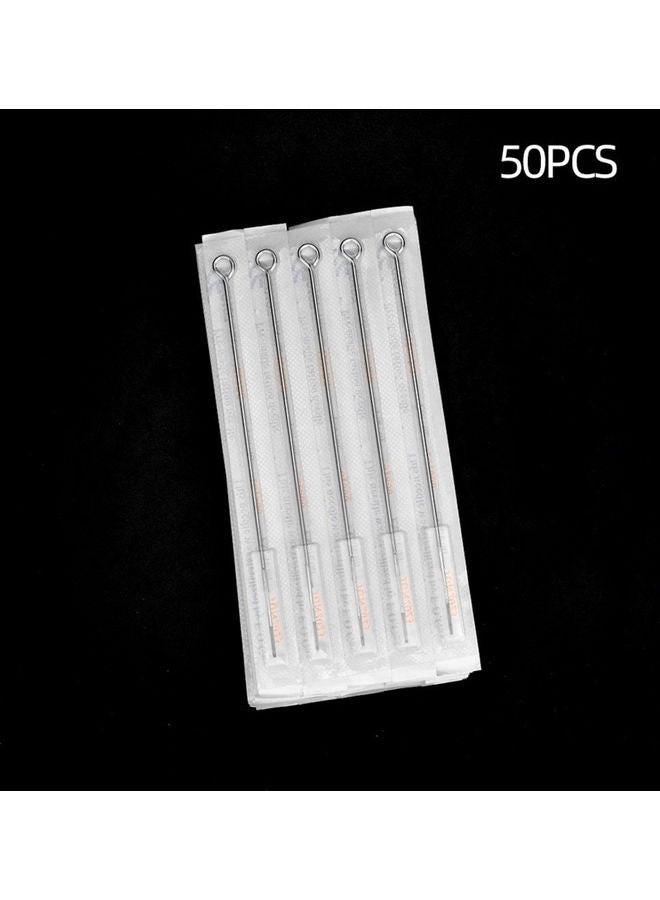NIBEMINENT 50-Piece 9RS Disposable Sterilized Permanent Needles for Tattoo Machine Gun Silver - Image 1