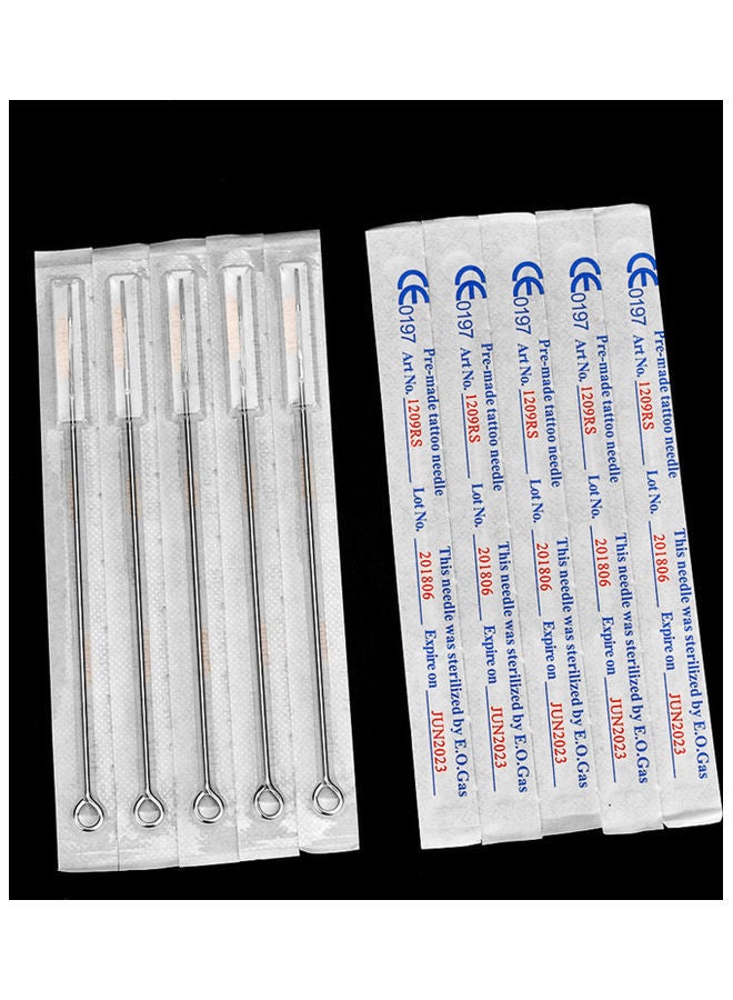 NIBEMINENT 50-Piece 9RS Disposable Sterilized Permanent Needles for Tattoo Machine Gun Silver - Image 4