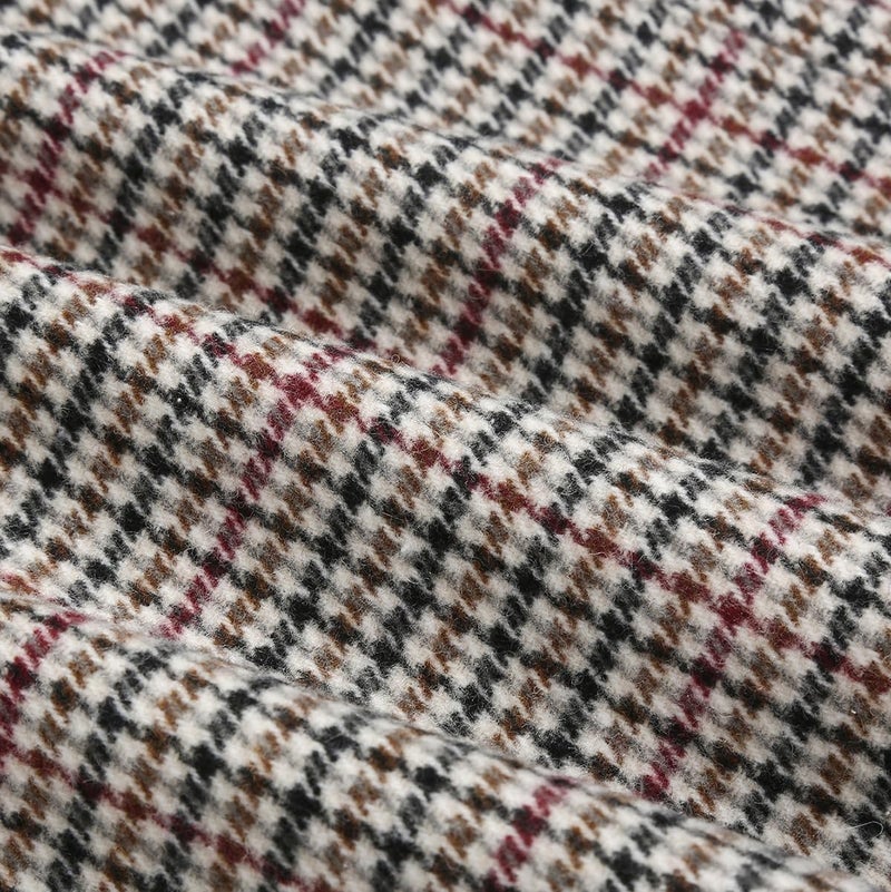 IDEALSANXUN Tweed Skirt for Women 2023 High Waisted Pencil Fall Winter Short Mini Plaid Skirts, Grid Multicolor, L - Image 5