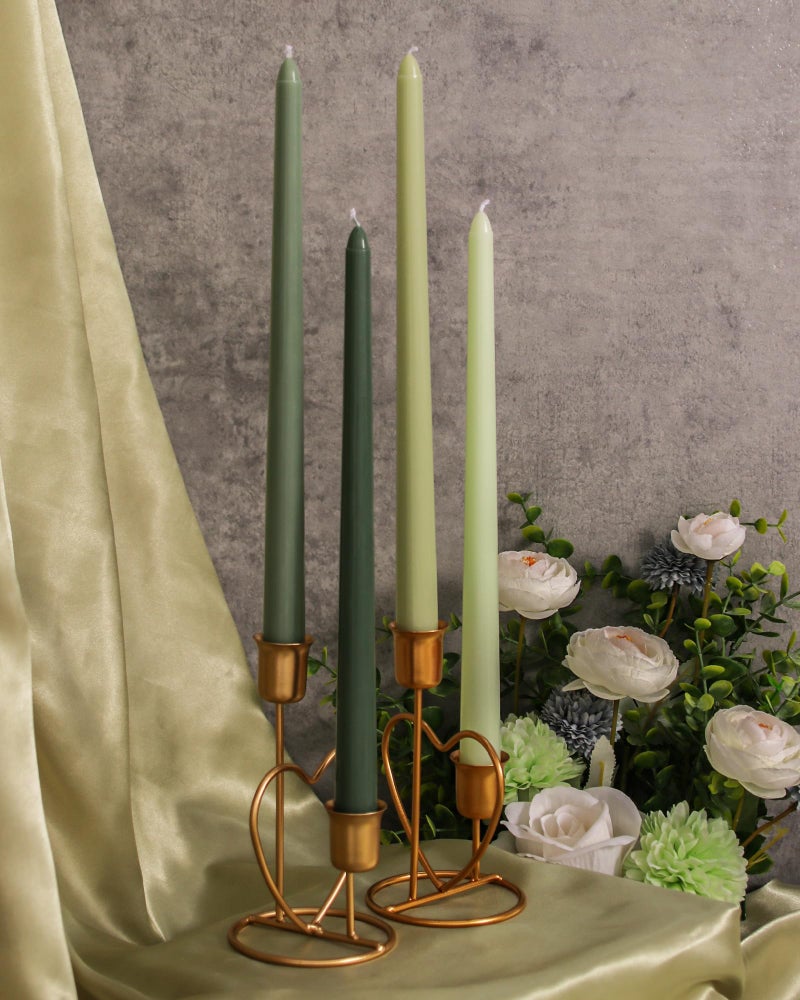 Viyffo 12 Inch Green Taper Candles Set of 4 Unscented Smokeless Long Tall Tapered Candles for Candlesticks Sticks Wedding Home Decor Dinner - Image 3