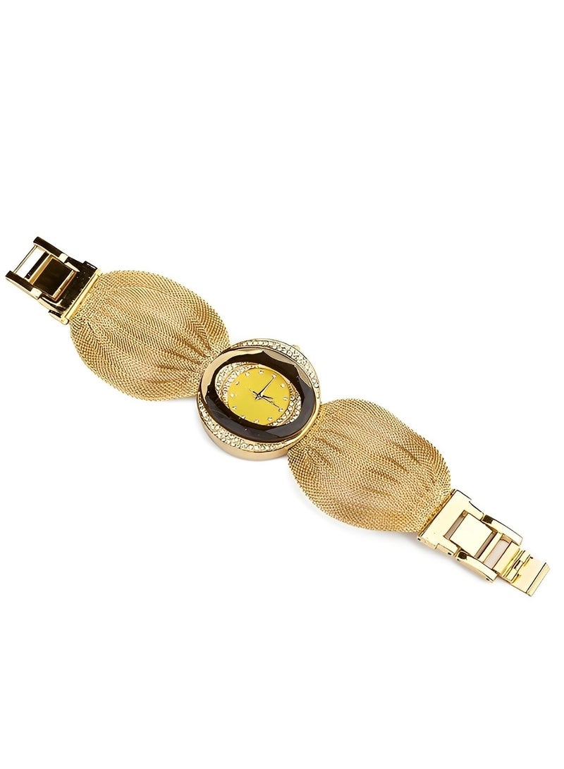 REOCLE Women's Diamond Watch Fashion exquisite watch Bangle Watch with Butterfly Mesh Stainless Steel Strap & Diamond-set Round Dial Dress Watch - Image 4