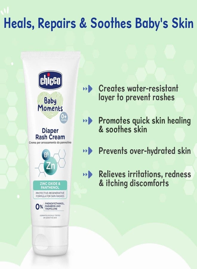Chicco Baby Moments Diaper Rash Cream, New Advanced Triple Protection Skin Shield Formula with Natural Ingredients to Prevent Rashes & Irritation, No Phenoxyethanol & Parabens (100g) - Image 3