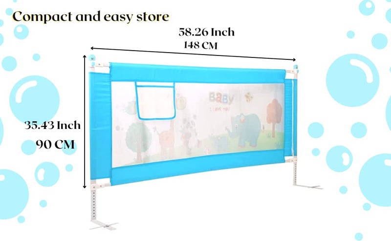 VIC Kid® Bed Rail Guard for Baby/Kids Safety, 148cm x90cm, Portable & Foldable, Baby Safety Essential, Adjustable Height (1.5M, Baby 143) - Image 5