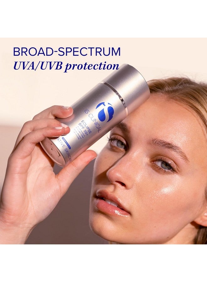 آي إس كلينيكال واقي الشمس iS CLINICAL Eclipse SPF 50+، واقي شمس ملون بأكسيد الزنك، كريم شمس شفاف للغاية غير دهني بلمسة نهائية غير لامعة للوجه - Image 5