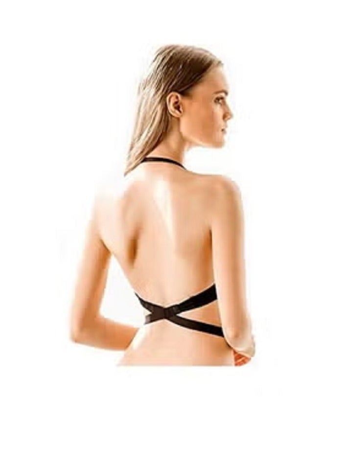 3 Pieces Low Back Bra for Women, Adjustable Bra Adapter 1Hooks Backless Bra for Ladies and Girls, Set of 3 Colors White, Black, Beige - Image 1