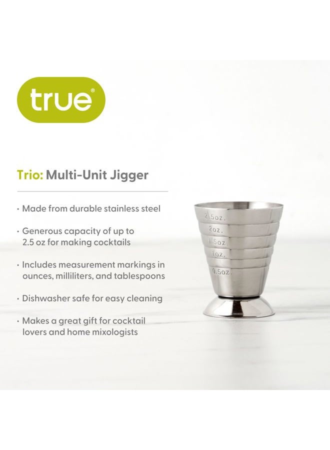 True Trio Multi Unit Measured Jigger, Metallic, 2.75", Multicolor - Image 2