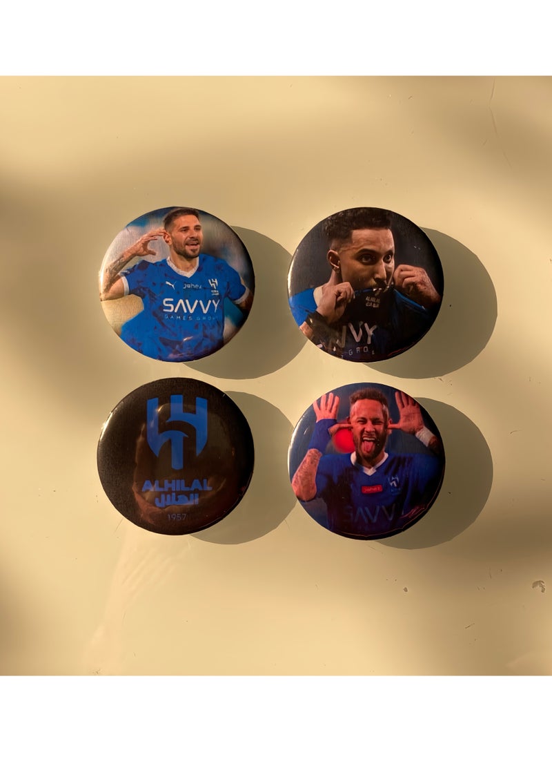 Generic - Set of 4 Al Hilal Players Brooches ـ Sports Fan Accessories, Gifts and Collectibles - Image 1
