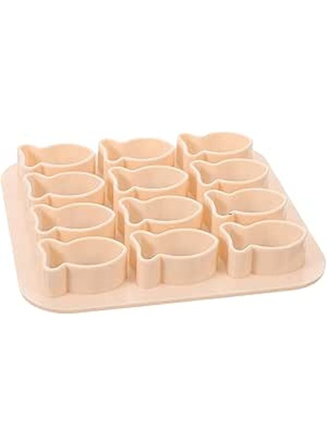 Khaki Plastic Fish Shaped Cookie Cutters Multi Cavity Baking Mold For Biscuits - Image 1
