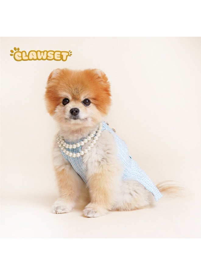 CLAWSET LUZIE DRESS BLUE- DOG CLOTHES - CAT CLOTHES - PET CLOTHES - PET APPAREL - PET FASHION - DOG DRESS - Image 1