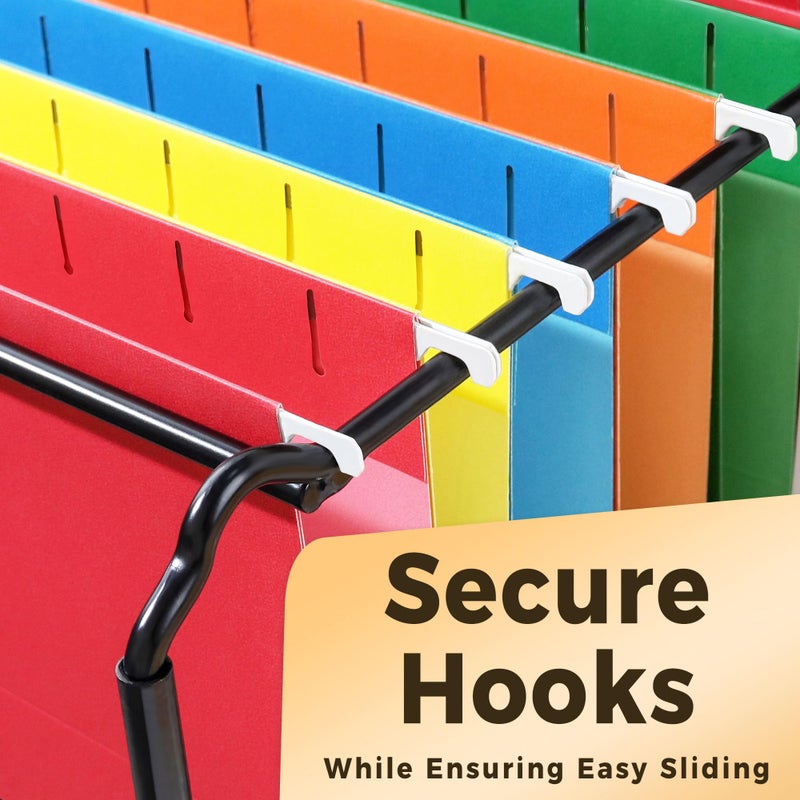 SUNEE Hanging File Folders Extra Capacity Assorted Colors, 25 Pack Letter Size File Folders with 1/5-cut Tabs, Heavy Duty 2 Inch Expansion, Stay Organized for Your Home and Office Bulk File - Image 4