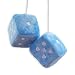 ORNALES Heart Shaped Vintage Embroidered Fuzzy Plush Dice Pair 3 Heart Shaped Hanging Dice Ornaments New Car Decorative Vintage Accessories for Car Interior Rearview MirrorBlue - Image 2