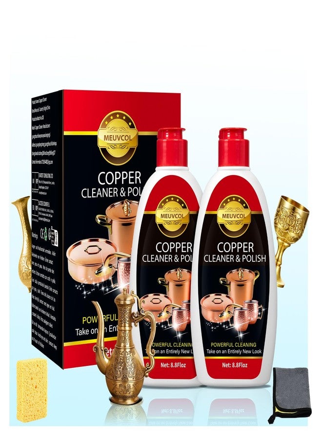 Meuvcol Copper & Brass Cleaner and Polish – 17.6 Oz Gentle Copper Polishing Cream for Pots, Pans, Sinks, Cups, Antiques – Restores Shine, Gentle Removes Tarnish & Stains – Non-Scratch, Easy to Use - Image 1