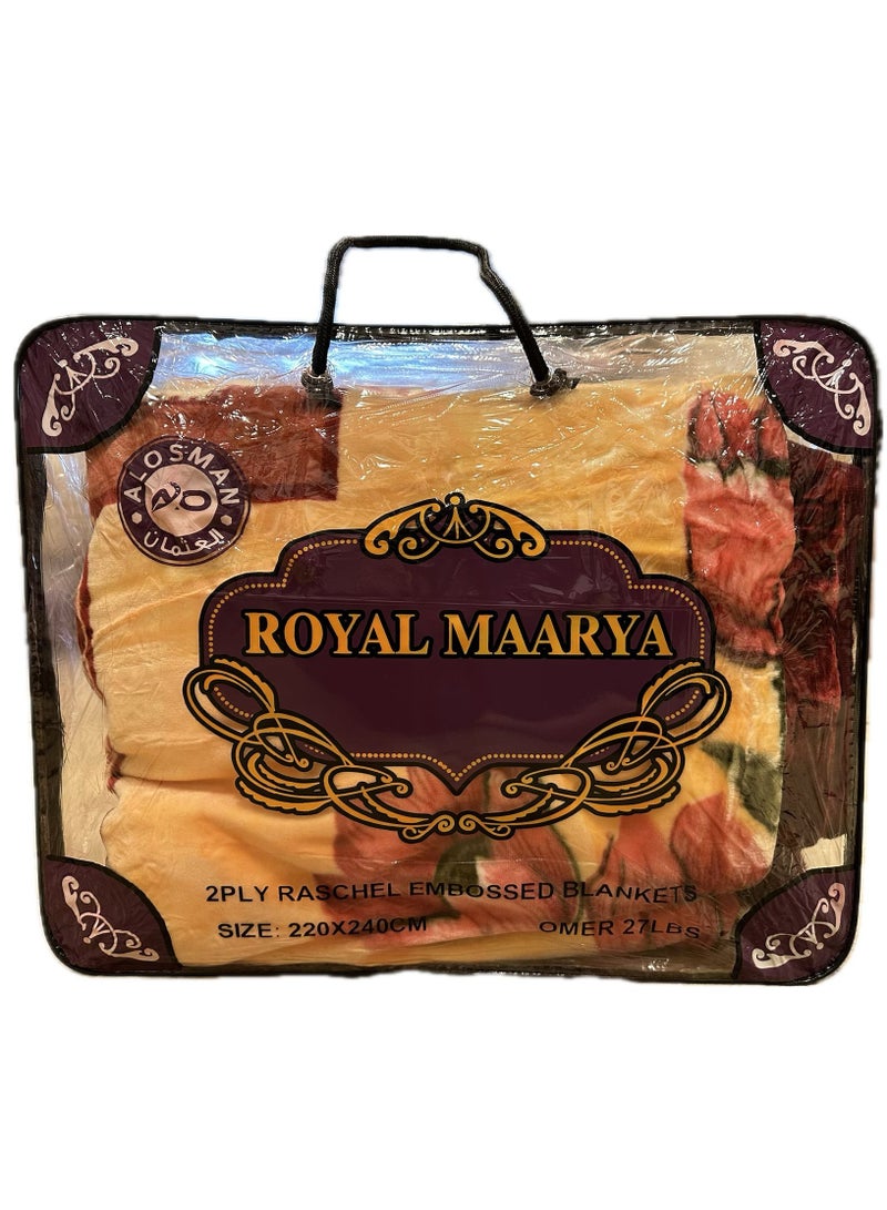 ROYAL MAARYA 2 PLY SUPER SOFT EMBOSSED BLANKET - Image 1
