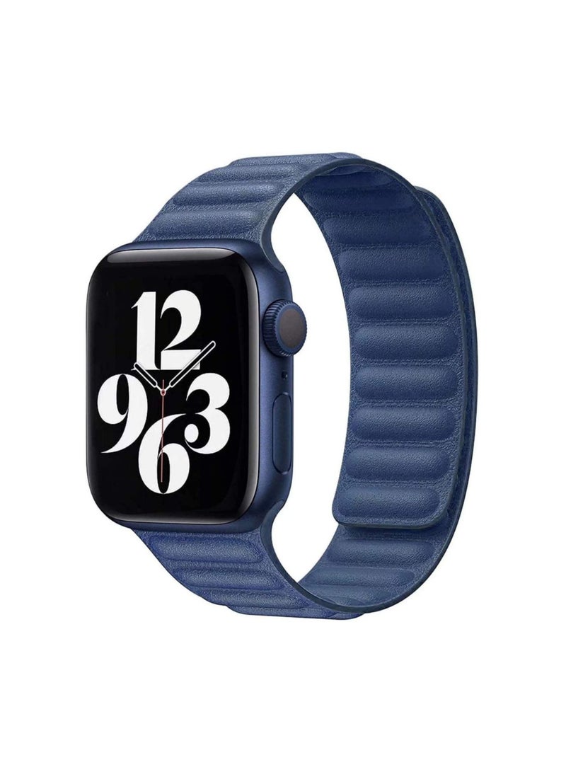 ELTRAZONE Adjustable Leather Loop Wristband with Strong Magnetic Closure for Apple Watch Series 1,2,3,4,5,6,SE 42/44mm - Image 1