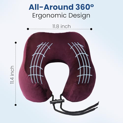 CareFoam Memory Foam Travel Pillow, Comfortable & Supportive Neck Pillow, Pain Relief Sleeping Neck Pillows for Travel, Airplane Pillow for Sleeping Airplane, Car, Office and Home - Image 5