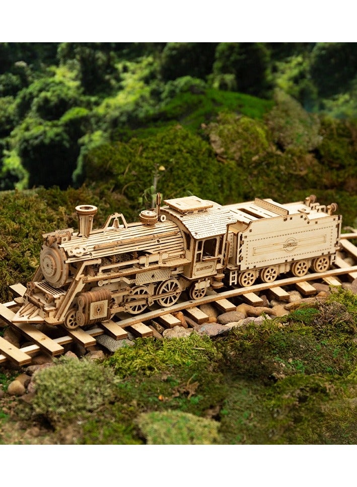 روكر أحجية خشبية ثلاثية الأبعاد لنموذج قطار ميكانيكي (MC501-Prime Steam Express)  - Image 1