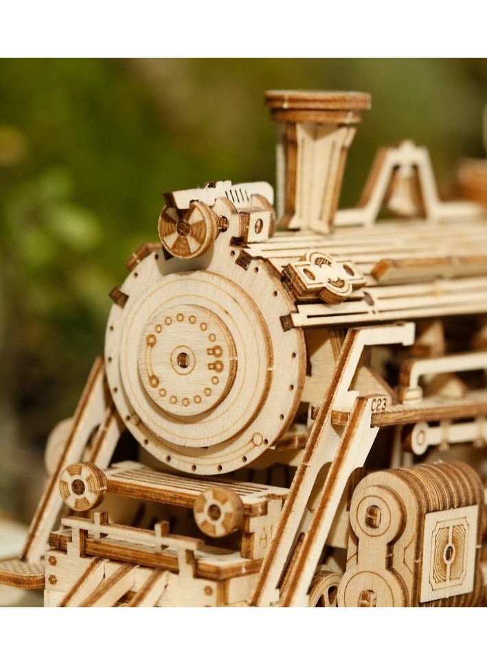 روكر أحجية خشبية ثلاثية الأبعاد لنموذج قطار ميكانيكي (MC501-Prime Steam Express)  - Image 2