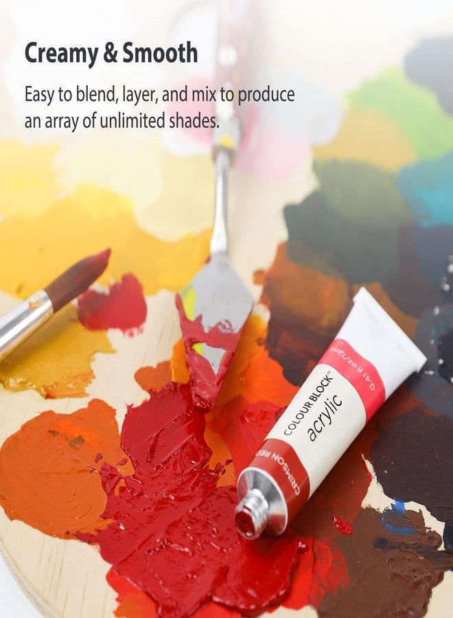 COLOUR BLOCK 32 Acrylic Paint Set with Brushes and 6 Sheet Paper - Perfect School Supply for Creating Beautiful Masterpieces - Image 5