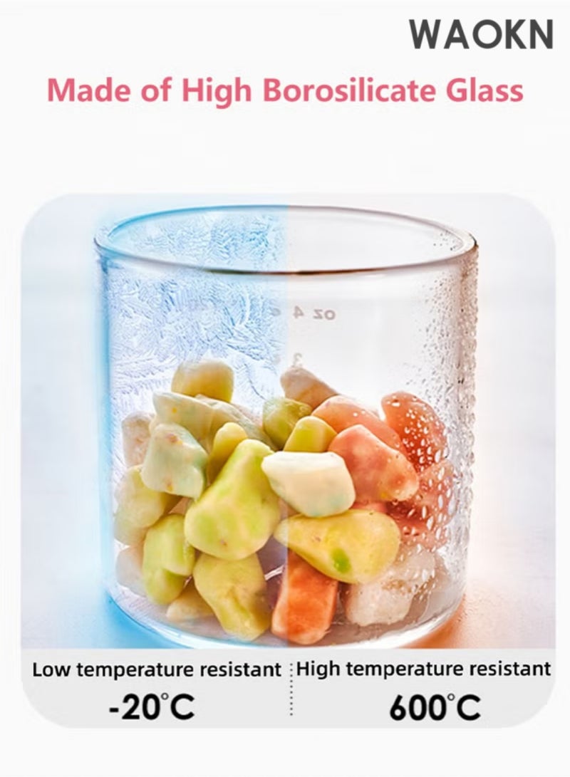 دبليو أيه أو كي أن عبوة من 4 عبوات زجاجية لتخزين طعام الأطفال مع أغطية، عبوات تخزين طعام الأطفال قابلة للاستخدام في الميكروويف، صينية تجميد طعام الأطفال، برطمانات طعام الأطفال الزجاجية (وردي) - Image 5