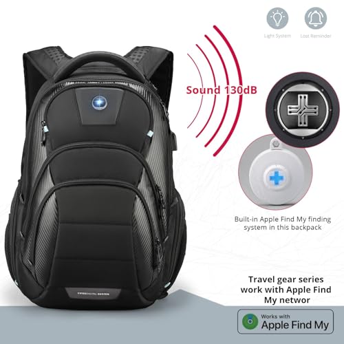 Swissdigital Design TSA Business Laptop Backpack for Men, Large Capacity Travel Backpack with Apple Find My Network and USB Charging Port Tech Backpacks Fits 17 Inch Computer Black| SD1643FB-01 - Image 3