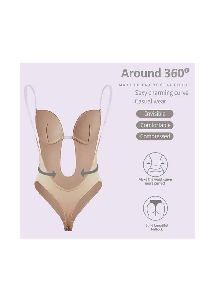 فورتي - حمالات الصدر عارية الذراعين للنساء bodysuit سلس U يغرق ملابس داخلية ، واضح الجسم المشكل حمالة الصدر للنساء حفل زفاف - Image 1