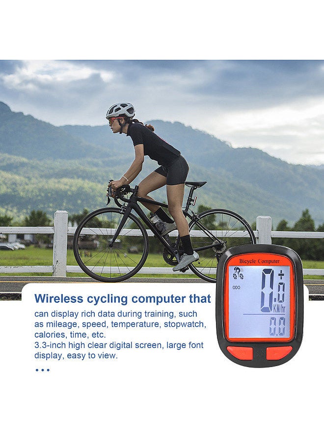 Generic - Wireless Bike Computer LED Digital Bicycle Speedometer Odometer Multifunction Cycling Computer Waterproof - Image 1