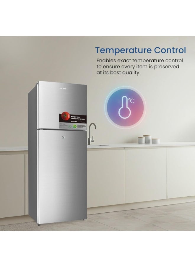STAR TRACK STAR TRACK 470L Gross / 400L Net Capacity, No Frost Double Door Refrigerator with Glass Shelves, LED Light, Ice Box, Transparent Door Baskets, Low Noise, Electronic Control, Fast Freezing – ST-FRG-470NSKE Silver  - Image 2