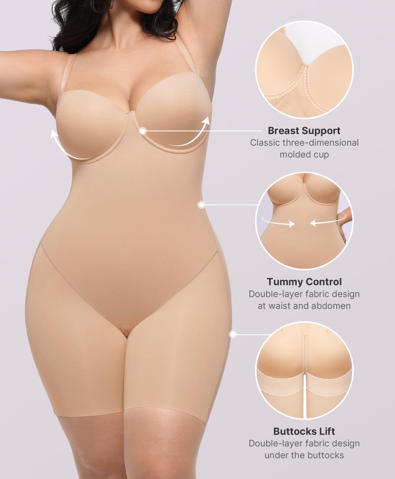 SHAPELLX Wedding Dresses Shapewear for Women Strapless Bodysuits Faja Body Shaper Tummy Control Butt Lifting Seamless - Image 4
