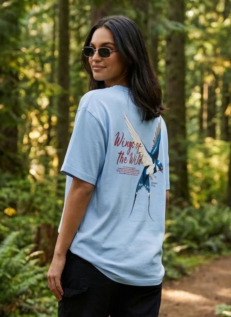 نوبيرو Nobero Women Oversized Printed T-shirt