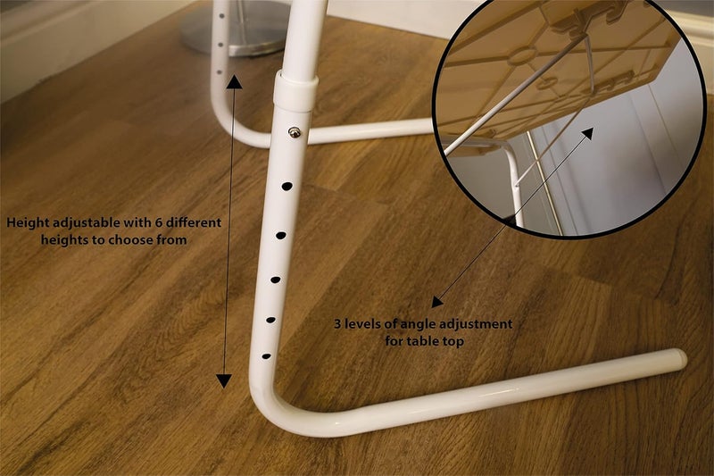 Aidapt Light Duty Easy to Move Portable Foldable Adjustable Multi Functional Table White - Image 3