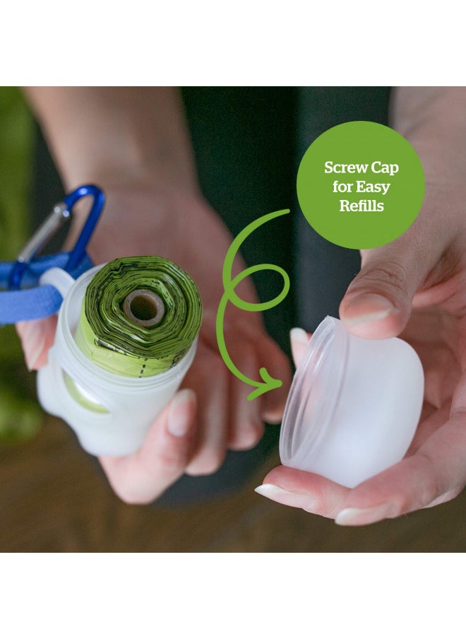 POGI'S PET SUPPLIES - Pogi's Dog Poop Bag Dispenser with Metal Carabiner Clip - Includes 1 Dog Poop Bag Holder for Leashes & 15 Scented Poop Bags for Dogs - Image 1