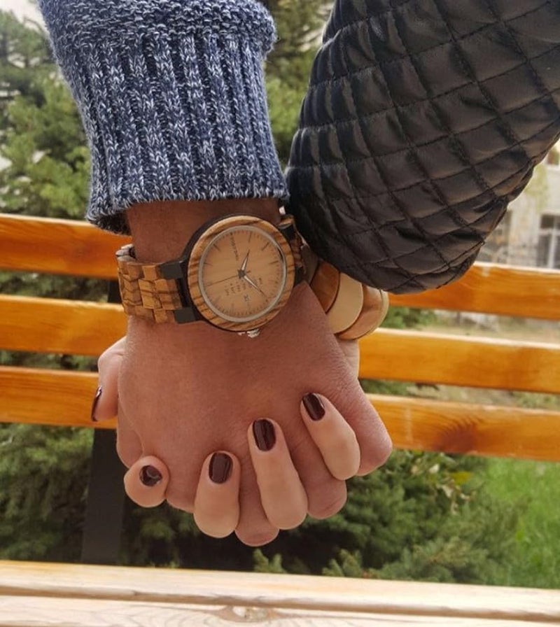 BOBO BIRD Mens Wooden Watch Analog Quartz with Week Display Lightweight Handmade Wood Wrist Watch for Men (Brown Dial) - Image 5
