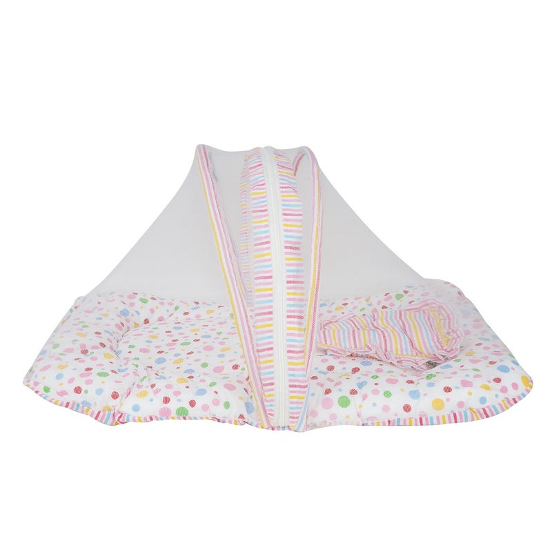 FARETO Toddler Mattress with Mosquito Net Pink - Image 3