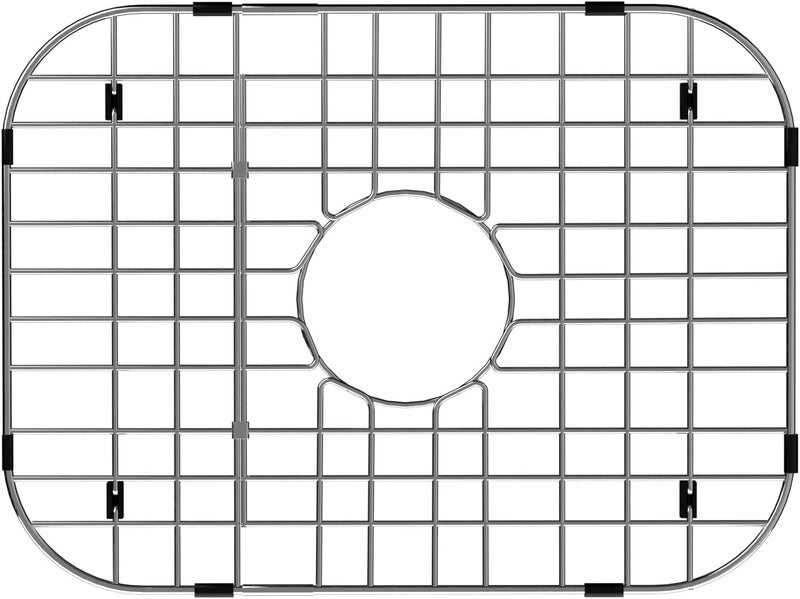 MIYUPTC Kitchen Sink Bottom Grid, Sink Protector Stainless Steel Sink Grate 18"L x 13.4"W with Center Drain Hole for Sink Bowl - Image 1