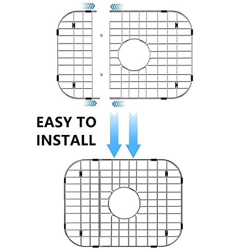 MIYUPTC Kitchen Sink Bottom Grid, Sink Protector Stainless Steel Sink Grate 18"L x 13.4"W with Center Drain Hole for Sink Bowl - Image 5