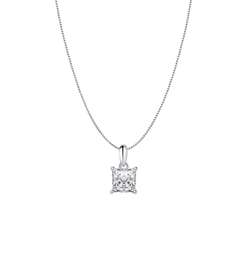 Savlano سافلانو 925 فضة ستيرلنغ معلق مويزانايت، 6 مم دائري، قطع أميرة وقلب 0.8–1.2CT لون D، مع سلسلة صندوق 18 بوصة للنساء – يأتي مع شهادة GRA – صنع في إيطاليا - Image 1