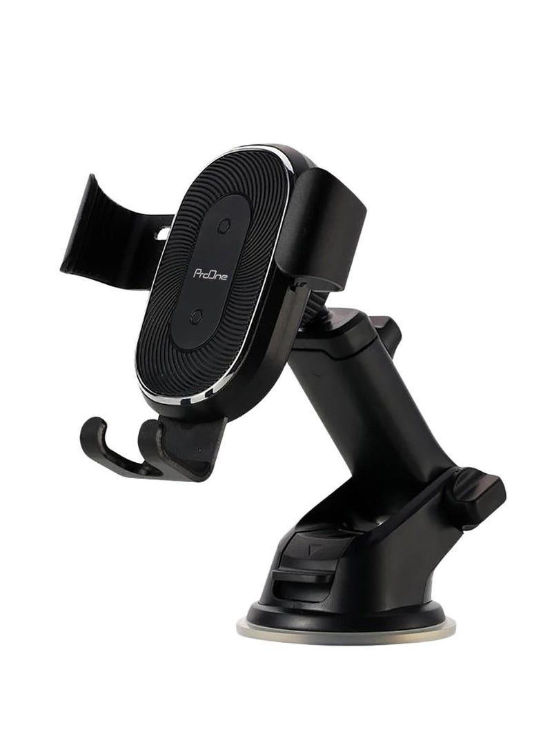 ProOne - ProOne PHL1115 Universal Car Dashboard Phone Holder Wireless Car Charger With Air vent Clip , 10W wireless quick  Charging Automatic locking Single hand Operation Dashboard Cell Phone - Image 1