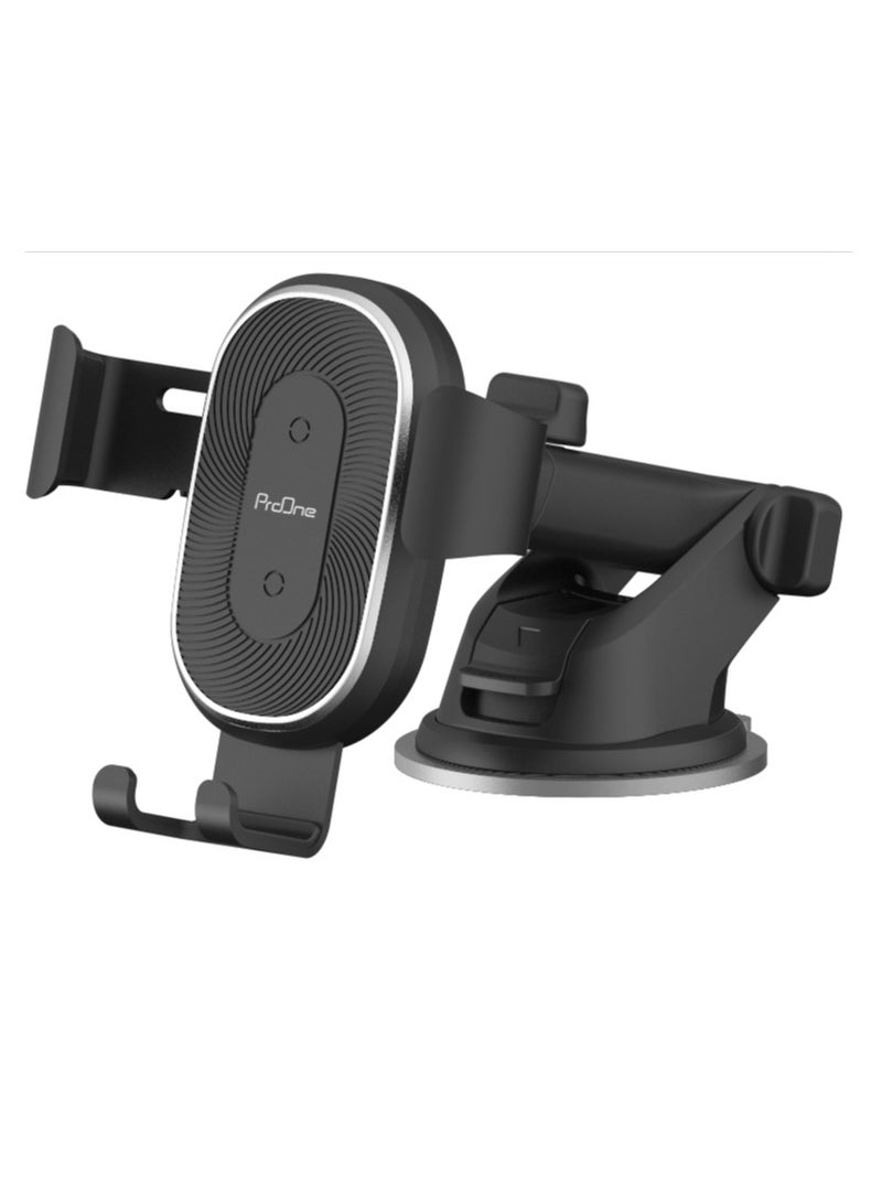 ProOne PHL1115 Universal Car Dashboard Phone Holder Wireless Car Charger With Air vent Clip , 10W wireless quick  Charging Automatic locking Single hand Operation Dashboard Cell Phone - Image 3