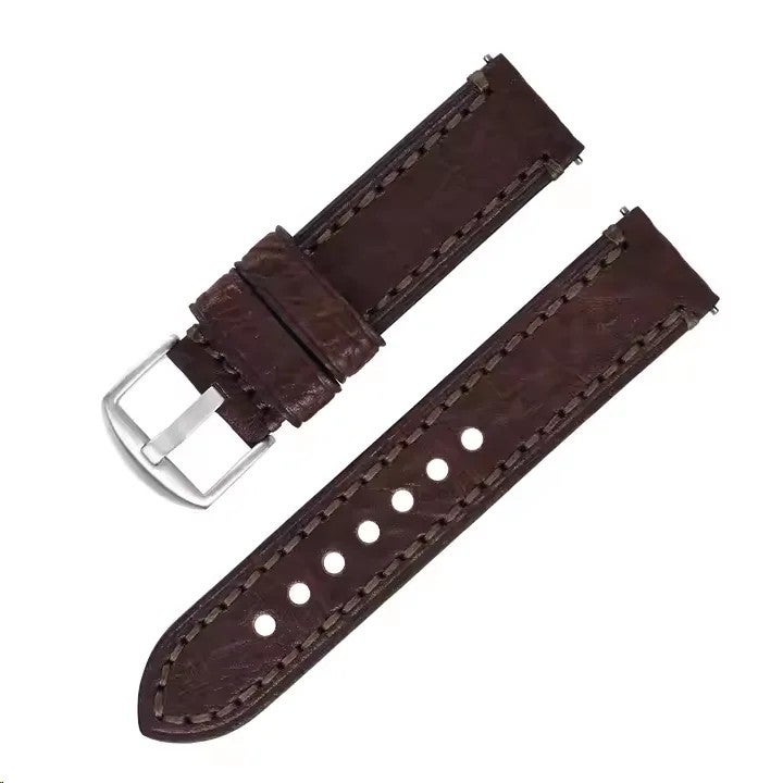 Bluejw Top Grain Leather Watch Band Replacement - Rugged Oil-Tanned Sports Strap for Men - Image 3