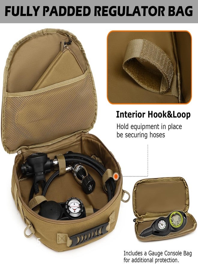 HAMBOLY Scuba Regulator Bag Padded Diving Regulator Protective Case Diving Snorkeling Gear Storage Carry Pouch, Brown - Image 2