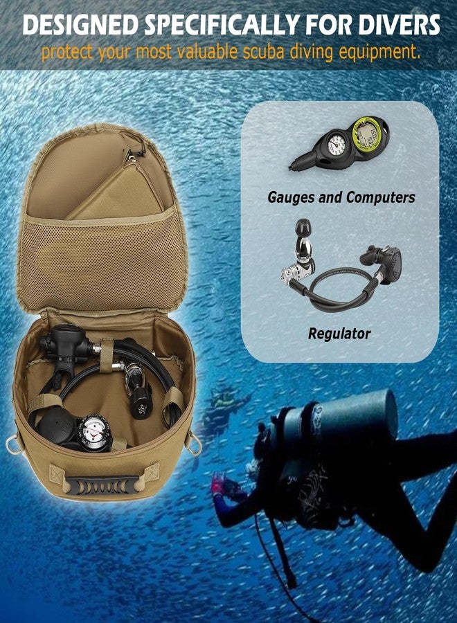 HAMBOLY Scuba Regulator Bag Padded Diving Regulator Protective Case Diving Snorkeling Gear Storage Carry Pouch, Brown - Image 3