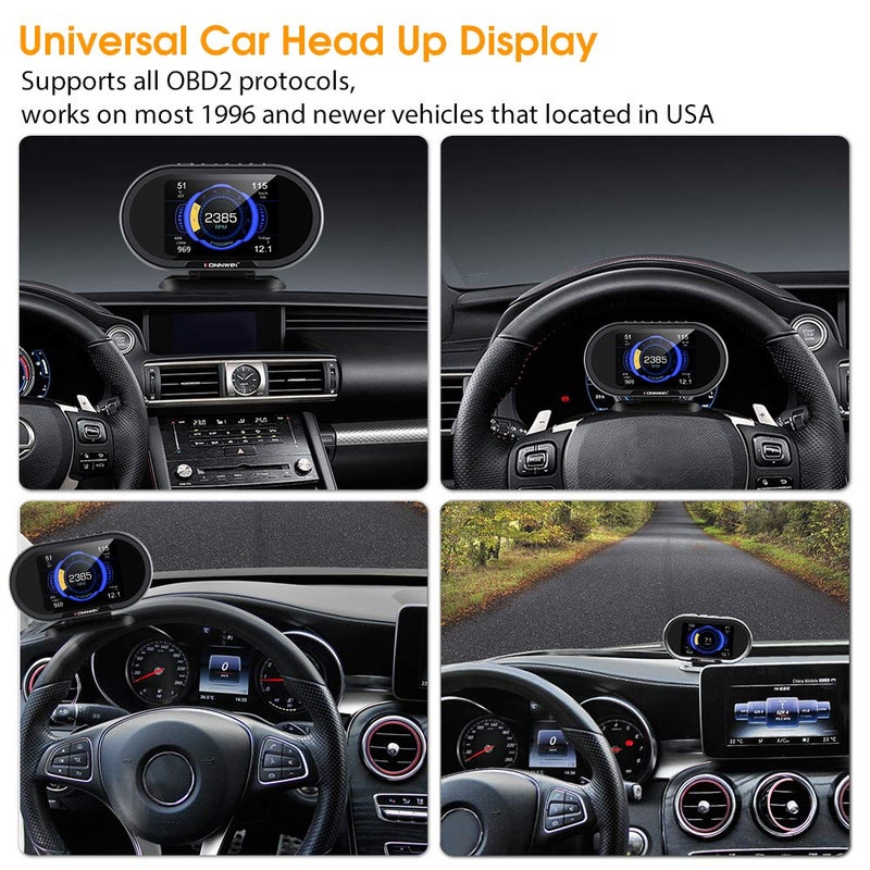 KONNWEI KW206 OBD2 HUD Digital Meter Gauge - Image 5