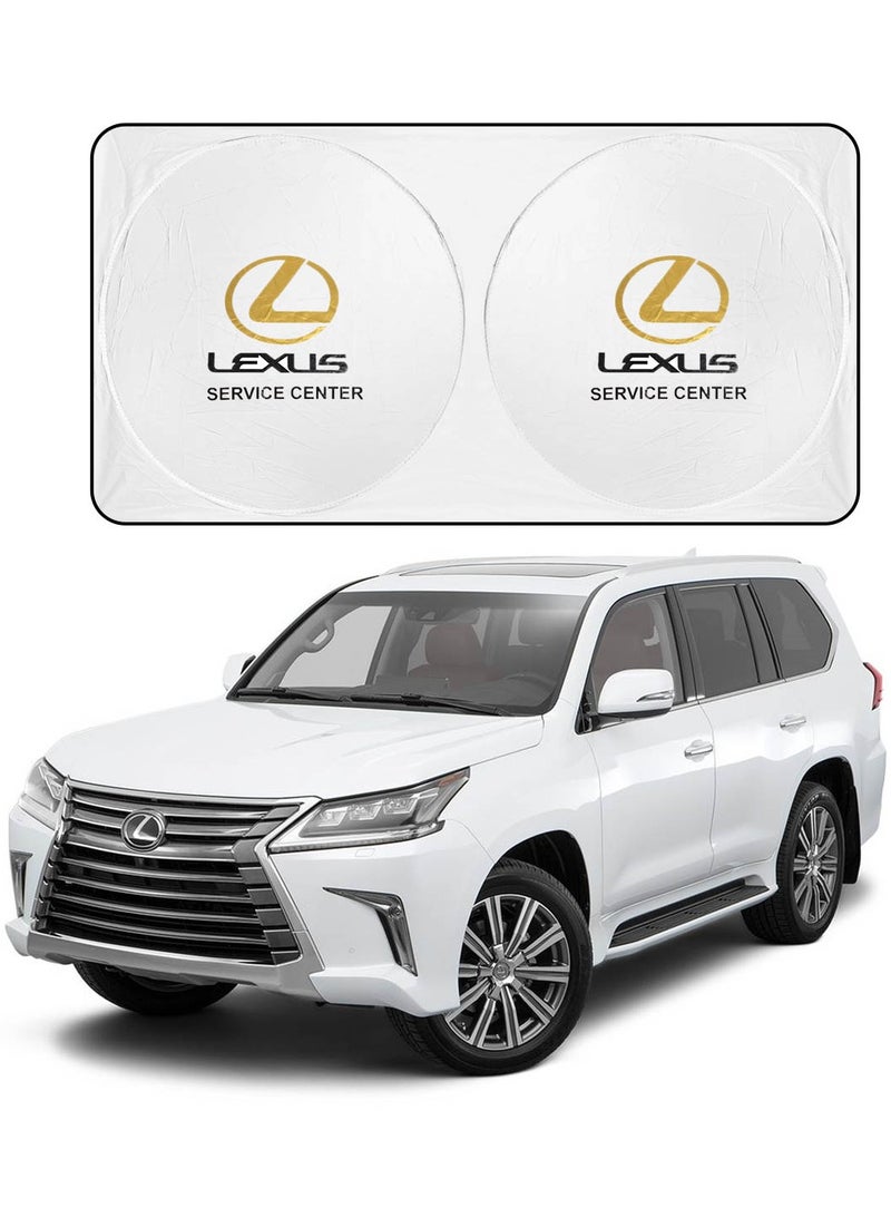 ليكساس واقي شمس للزجاج الأمامي للسيارة يحمي من الأشعة فوق البنفسجية والحرارة، واقي شمس قابل للطي يحافظ على برودة سيارتك ويحجب الأشعة فوق البنفسجية، سهل التركيب، مناسب لجميع السيارات - لكزس - Image 2