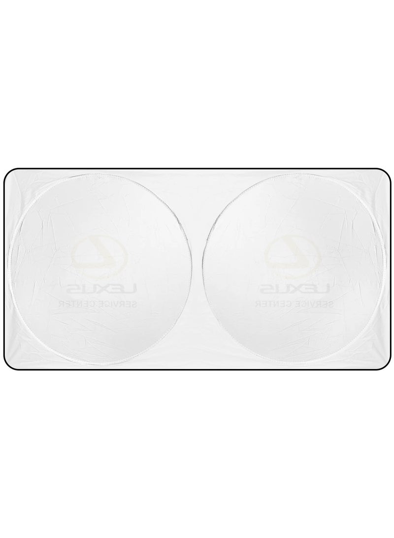 ليكساس واقي شمس للزجاج الأمامي للسيارة يحمي من الأشعة فوق البنفسجية والحرارة، واقي شمس قابل للطي يحافظ على برودة سيارتك ويحجب الأشعة فوق البنفسجية، سهل التركيب، مناسب لجميع السيارات - لكزس - Image 3