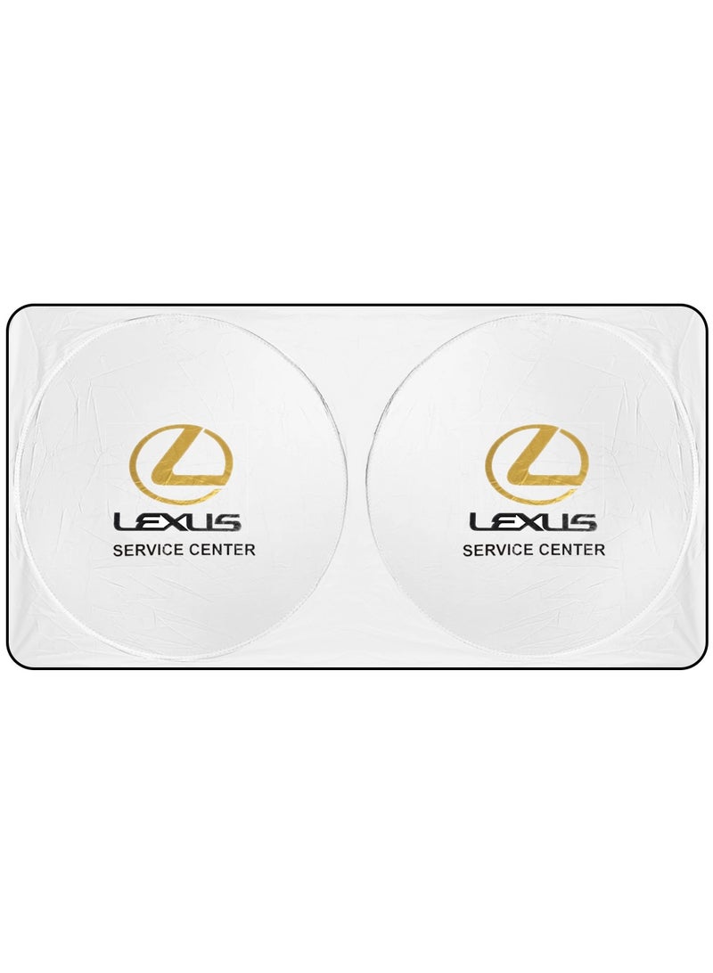 ليكساس واقي شمس للزجاج الأمامي للسيارة يحمي من الأشعة فوق البنفسجية والحرارة، واقي شمس قابل للطي يحافظ على برودة سيارتك ويحجب الأشعة فوق البنفسجية، سهل التركيب، مناسب لجميع السيارات - لكزس - Image 1